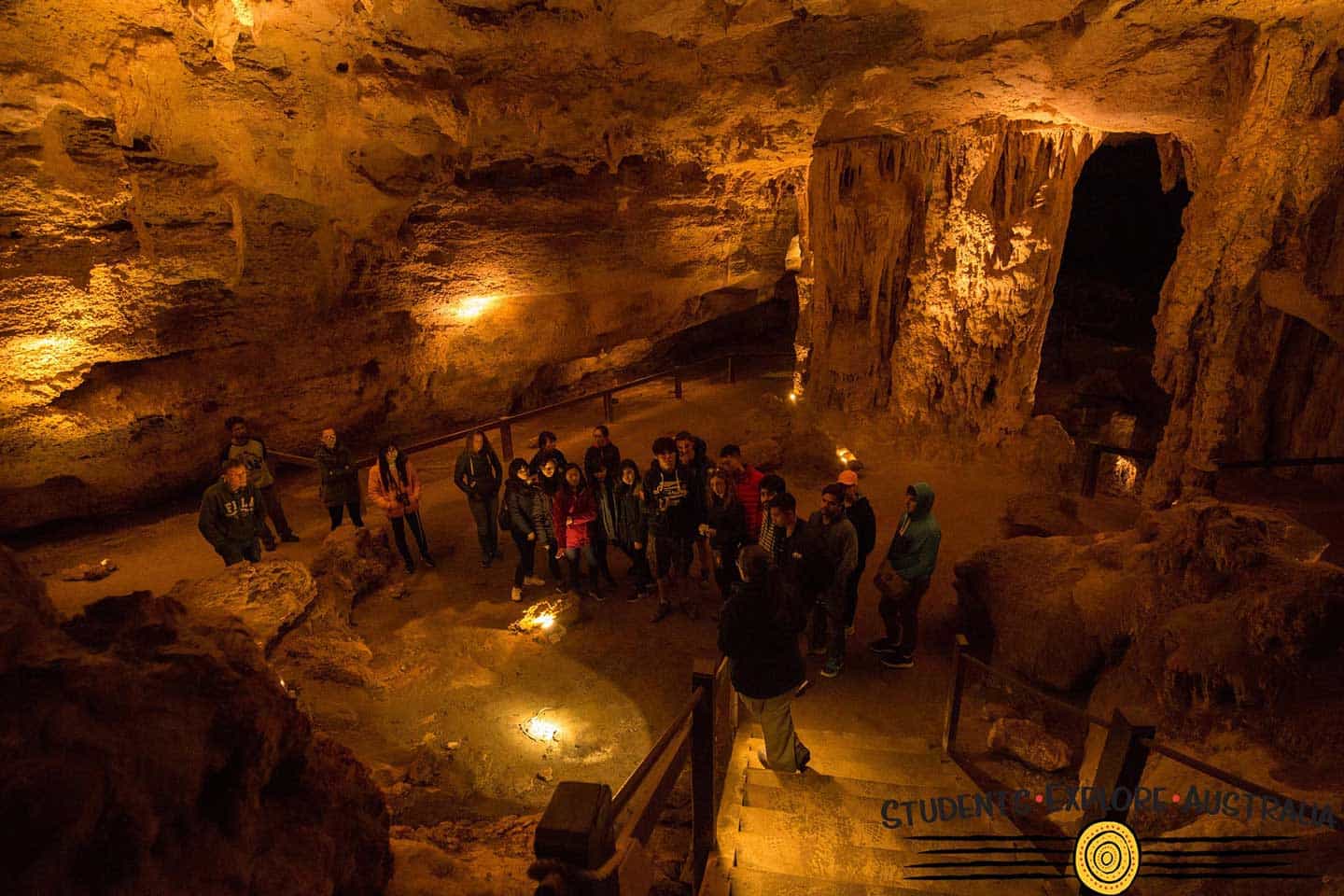 Students inside Naracoorte Caves